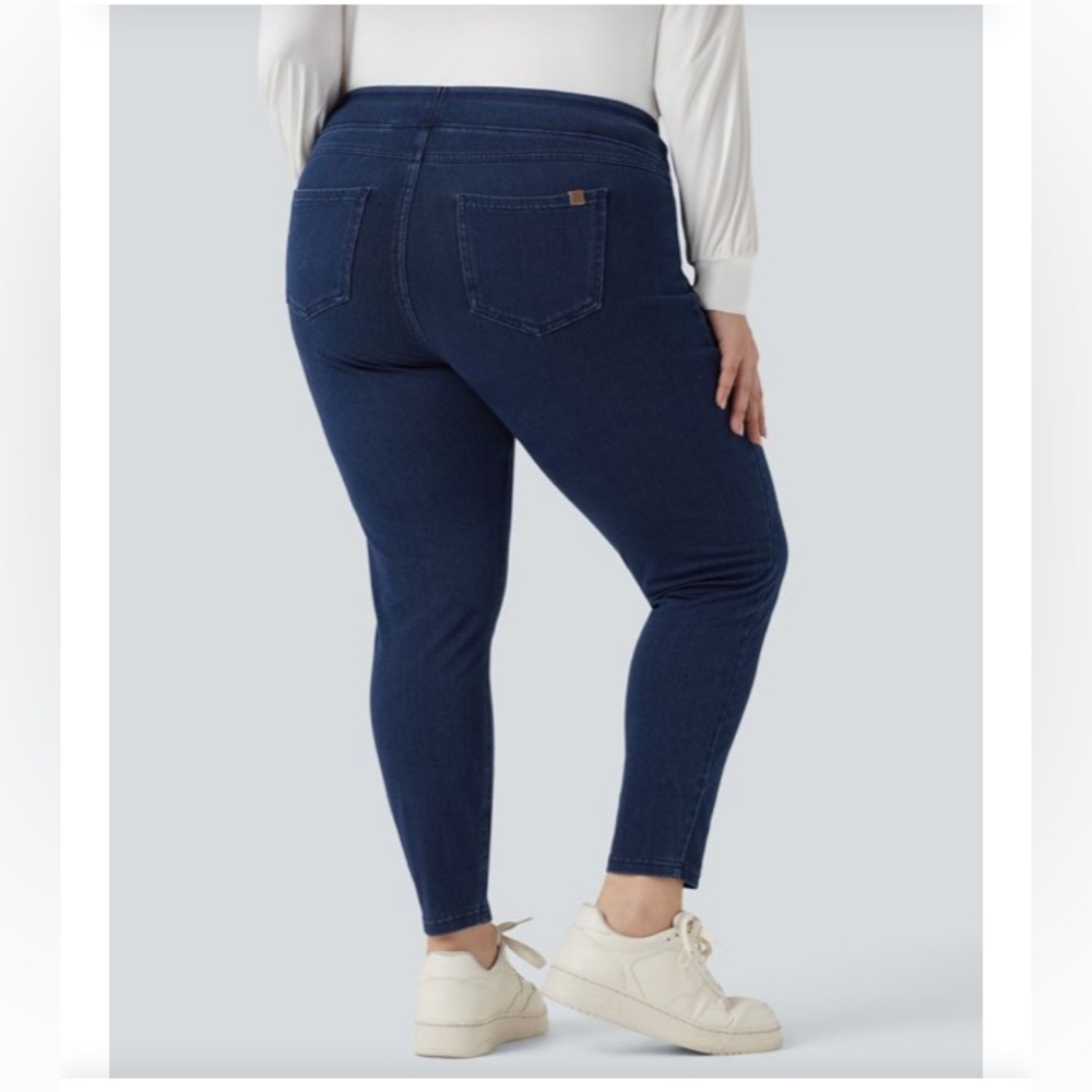 HALARA Dark Blue Skinny Jeans pocket leggings 3X